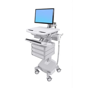 Ergotron StyleView Medical Cart - 3 Drawer - 14.97 kg Load Capacity - 4 Casters - Aluminium