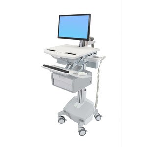 Ergotron StyleView Medical Cart - 1 Drawer - 14.97 kg Load Capacity - 4 Casters - Aluminium