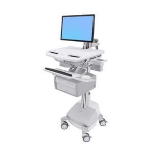 Ergotron StyleView Medical Cart - 2 Drawer - 16.78 kg Load Capacity - 4 Casters - Plastic, Aluminium