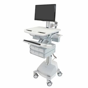 Ergotron StyleView Medical Cart - TAA Compliant - 6 Drawer (3x2) - Push/Pull Handle - 16.78 kg Load Capacity - 4 Casters -