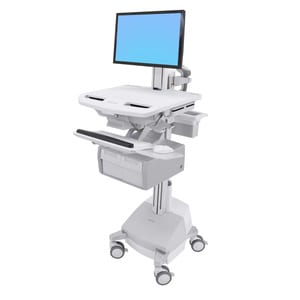 Ergotron StyleView Medical Cart - 2 Drawer - 14.97 kg Load Capacity - 4 Casters - Aluminium
