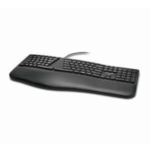 Kensington Pro Fit Ergo Wired Keyboard - Cable Connectivity - USB Type A Interface - Windows, ChromeOS, Mac OS - Black