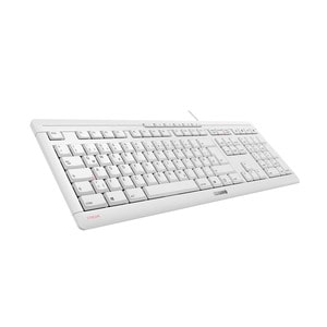 CHERRY STREAM Tastatur - Kabel Konnektivität - USB Schnittstelle - Deutsch - Pale Gray - Schere Schlüsselschalter - Leiser