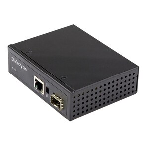StarTech.com PoE+ Industrial Fiber to Ethernet Media Converter 60W - SFP to RJ45 - SM/MM Fiber to Gigabit Copper IP-30 - F