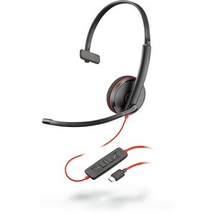 Poly Blackwire C3215 Wired Over-the-head Mono Headset - Monaural - Supra-aural - 20 Hz to 20 kHz - Noise Cancelling, Noise