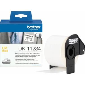 Namensschildetikett Brother - Rechteck - Schwarz auf Weiß - Papier - 260 / Rolle - 260 Etikett