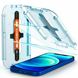 Spigen GLAS.tR EZ Fit Tempered Glass Screen Protector - Transparent - 2 - For LCD iPhone 12, iPhone 12 Pro - Fingerprint R