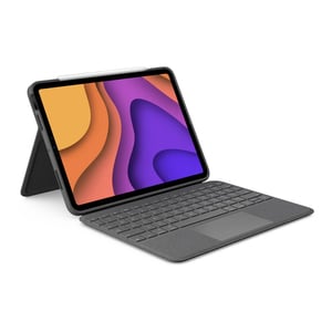 Logitech Folio Touch Keyboard/Cover Case (Folio) Apple, Logitech iPad Air (4th Generation) Tablet - Oxford Gray - Scuff Re
