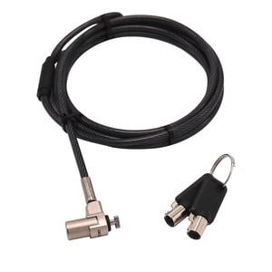 Dicota Ultraslim Cable Lock For Notebook, Projector, Printer - 2 m Cable - Patented T-bar Lock - Black, Silver - Zinc Allo