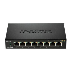 Commutateur Ethernet D-Link DGS-108 8 Ports - 2 Couche supportée - 4,62 W Power Consumption - Paire torsadée - Bureau - 5 