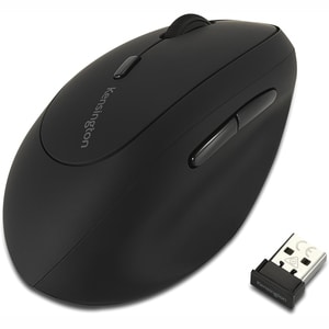 Kensington ProFit Left-Handed Ergo Wireless Mouse - Wireless - Black - USB - 1600 dpi - Scroll Wheel - 6 Button(s) - Left-