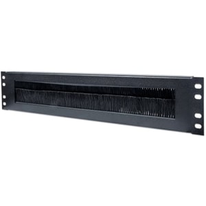 Intellinet 19" Cable Entry Panel, 2U, with Brush Insert, Black - Cable Panel - 2U Rack Height x 19˘ Panel Width - Steel