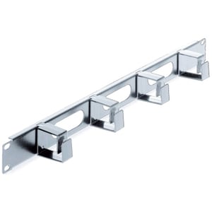 19? Cable Management Panel, 1U, 4 short plastic rings, Grey - Cable Management Panel - 1U Rack Height x 19? Panel Width - 