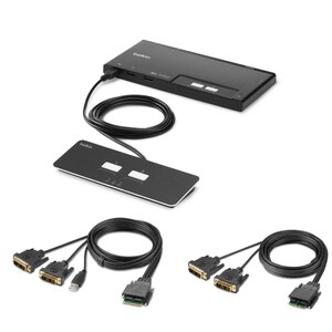 Belkin Secure F1DN202MOD-DD-4 KVM Switchbox - TAA Compliant - 2 Computer(s) - 1 Local User(s) - 3840 x 2160 - 2 x PS/2 Por