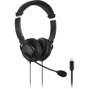 Kensington Wired Over-the-head Stereo Headset - Binaural - Circumaural - Noise Cancelling Microphone - USB Type C