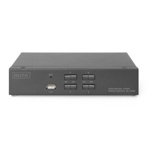 Assmann DS-12880 KVM-Switchbox - 4 Computer - 1 Lokaler Benutzer(n) - 3840 x 2160 - 7 x USB - 5 x HDMI - Desktop