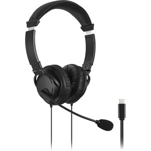 Kensington Wired Over-the-head Stereo Headset - Binaural - Circumaural - Noise Cancelling Microphone - USB Type C
