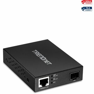 TRENDnet TFC-PGSFP Transceiver/Media Converter - New - TAA Compliant - 1 Port(s) - 1 x Network (RJ-45) - Twisted Pair, Opt