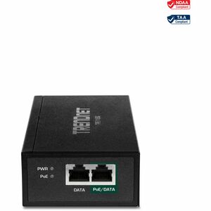 TRENDnet PoE Injector - TAA Compliant - 120 V AC, 230 V AC Input - 1 x Gigabit Ethernet Input Port(s) - 1 x Gigabit 4PPoE 