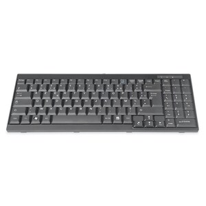 Digitus Keyboard - Cable Connectivity - French - Black - Rackmount LCD