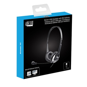 Adesso Xtream P2 Wired Over-the-head, On-ear Stereo Headset - Black - Binaural - Supra-aural - 32 Ohm - 20 Hz to 20 kHz - 