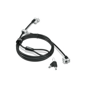 Lenovo NanoSaver Cable Lock For Notebook, Tablet, Desktop Computer, Monitor - 2 m Cable - Master Keyed Lock - Black - Carb