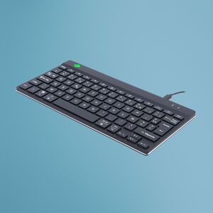 R-Go Compact Break Keyboard - Compact - Cable Connectivity - USB Type C Interface - French - AZERTY Layout - Black - Sciss