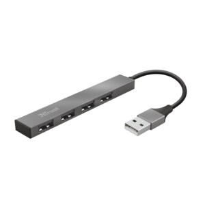 Trust Halyx USB Hub - USB 2.0 Type A - External - Aluminium - 4 Total USB Port(s) - 4 USB 2.0 Port(s) - Mac, PC, ChromeOS