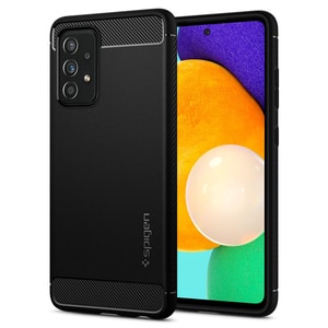 Spigen Rugged Armor Rugged Case for Samsung Galaxy A52, Galaxy A52 5G Smartphone - Carbon Fiber, Gloss Detailing - Matte B