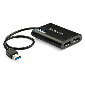 USB to Dual DisplayPort Adapter - 4K 60Hz - USB 3.0 (5Gbps) - Connect Two Monitors to Laptop - Multi Monitor Adapter