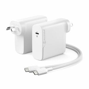 ALOGIC 1X100 Rapid Power 100W GaN Charger �##USB-C (Max. 100W) -Includes 2m USB-C Charging Cable (ELPCC202-WH USB-IF Certi