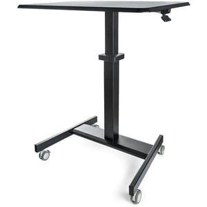 Mobile Standing Desk - Portable Sit Stand Ergonomic Height Adjustable Cart on Wheels - Rolling Computer/Laptop Workstation