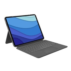 Logitech Combo Touch Keyboard/Cover Case for 32.8 cm (12.9") Apple, Logitech iPad Pro (5th Generation) Tablet - Oxford Gra