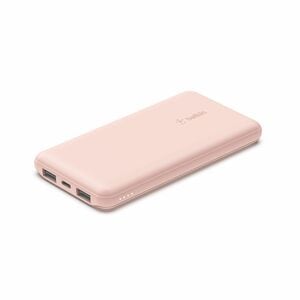 Belkin BoostCharge Power Bank - Rose Gold - For iPhone - Lithium Ion (Li-Ion) - 10000 mAh - 3 x USB - Rose Gold