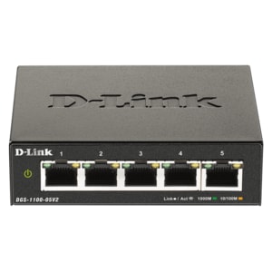 D-Link DGS-1100 DGS-1100-05V2 5 Ports Manageable Ethernet Switch - Gigabit Ethernet - 1000Base-T - 2 Layer Supported - 3.4