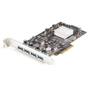 StarTech.com USB Adapter - PCI Express 2.0 x4 - Plug-in Card - Black - UASP Support - 4 Total USB Port(s) - PC, Linux, Mac