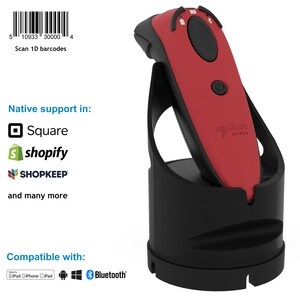 DuraScan D730 Performance Laser Barcode Reader Red And Black USB-C Dock