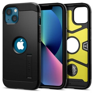 Spigen Tough Armor Case for Apple iPhone 13 Smartphone - Black - Impact Resistant, Shock Absorbing - Thermoplastic Polyure