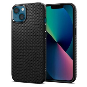 Spigen Liquid Air Case for Apple iPhone 13 Smartphone - Geometric Pattern - Matte Black - OEM - Matte - Shock Absorbing, D