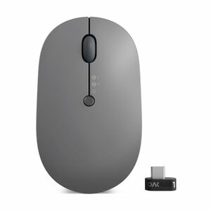 Lenovo GO Mouse - Bluetooth/Radio Frequency - USB - Blue Optical - 5 Button(s) - Storm Grey - Wireless - 2.40 GHz - Rechar