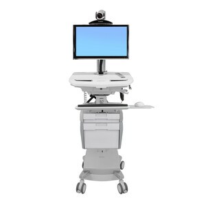 Ergotron StyleView Monitor Trolley - 17.69 kg Load Capacity - 4 Casters - Aluminium