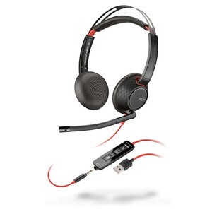 Plantronics Blackwire 5220 USB A 有线 挂耳式 立体声 耳机 - 双声道 - 上耳式 - A 型 USB, 迷你手机（3.5毫米）