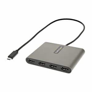 StarTech.com Video Adapter - 1 Each - TAA Compliant - 1 x 24-pin Type C USB 3.0 USB Male - 4 x HDMI Digital Audio/Video Fe