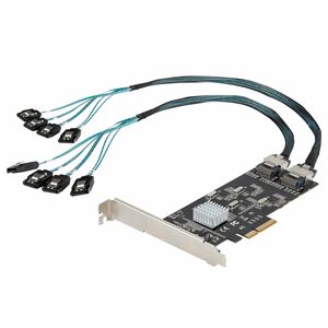 StarTech.com 8 Port SATA PCIe Card, PCI Express 6Gbps SATA Expansion Card with 4 Controllers, PCI-e x4 Gen 2 to SATA III A