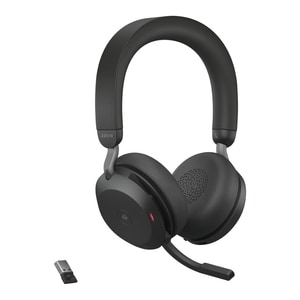 Jabra Evolve2 75, Link380/390a (USB-A) MS Teams Stereo with Charging Stand - Black