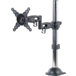 V7 Montagem de secretária para Visualização em ecrã plano - Preto, Prata - Altura ajustável - 25.4 cm para 61 cm (24") Sup