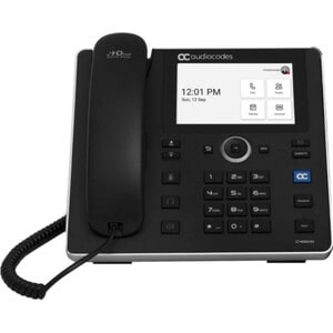 AudioCodes C455HD IP Phone - Corded - Corded - Wi-Fi, Bluetooth - Wall Mountable - Black - VoIP - IEEE 802.11b/g/n - 2 x N