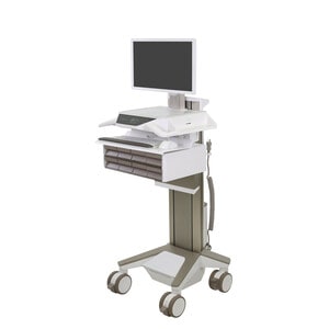 Ergotron CareFit Medical Trolley - TAA Compliant - 1 Drawer - Push/Pull Handle - 17.01 kg Load Capacity - 4 Casters - 127 