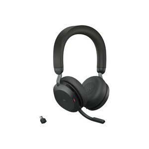 Jabra Evolve2 75 Wireless On-Ear Headset - USB-C - Microsoft Teams Optimised - No Charging Stand