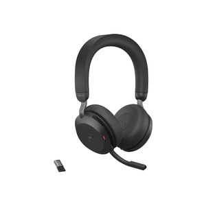 Jabra Evolve2 75 Wireless On-Ear Headset - USB-A - Microsoft Teams Optimised - No Charging Stand